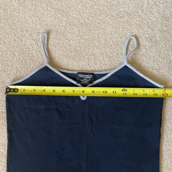 Polo Ralph Lauren navy and grey cropped tank S - Picture 8 of 8